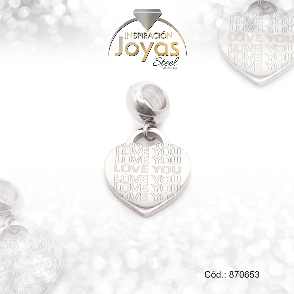 Dije de Acero Variado Pandora Plateado Corazón - 870653