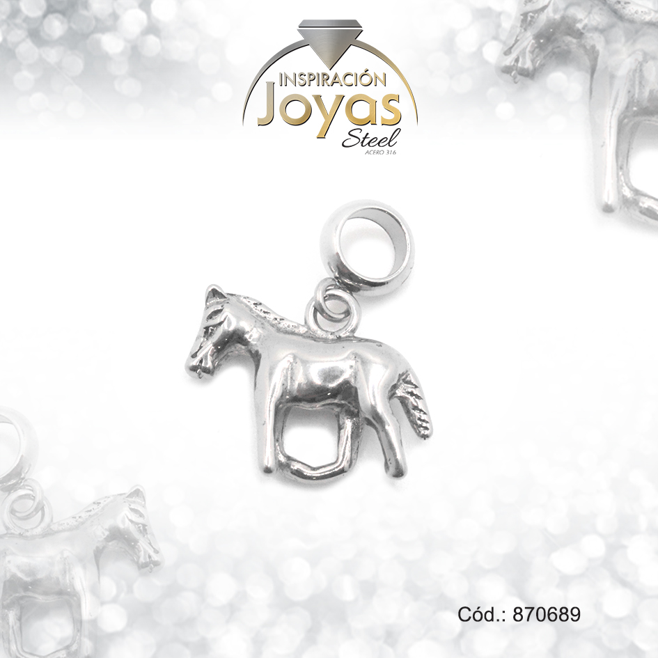 Dije de Acero Variado Pandora Plateado Caballo - 870689