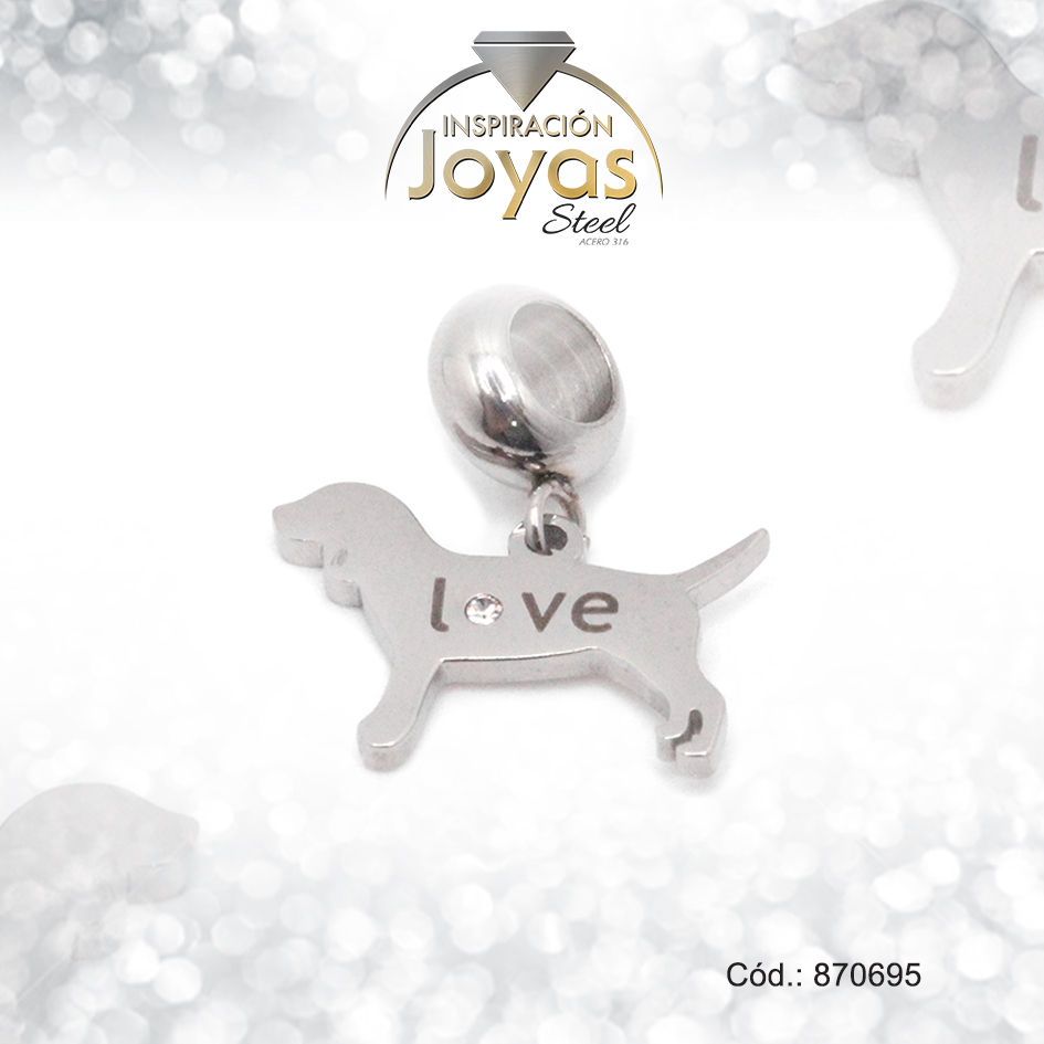 Dije de Acero Variado Circón Pandora Plateado Perro - 870695