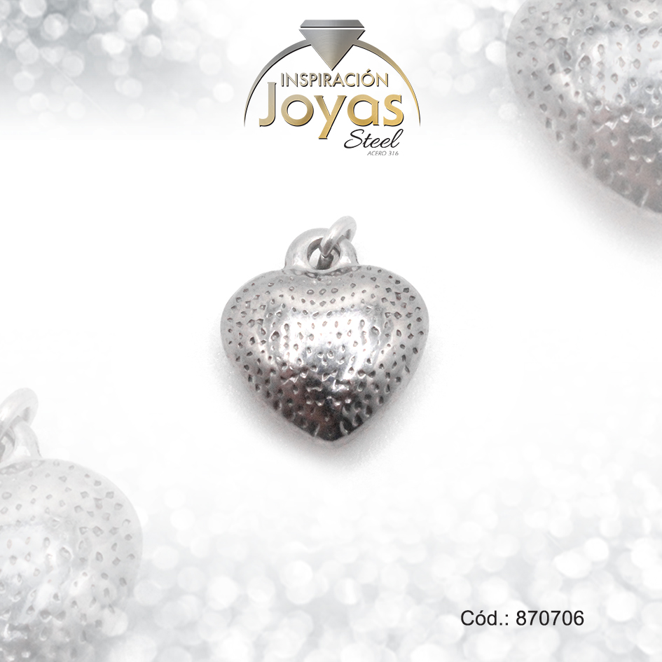 Dije de Acero Variado Pandora Plateado Corazón - 870706