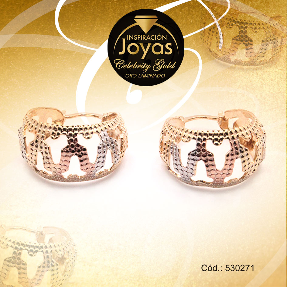Argolla Celebrity Gold Variado 3 Tonos Filigrama - 530271