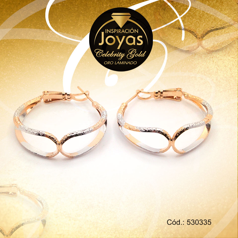Argolla Celebrity Gold Forma 2 Tonos Doble - 530335