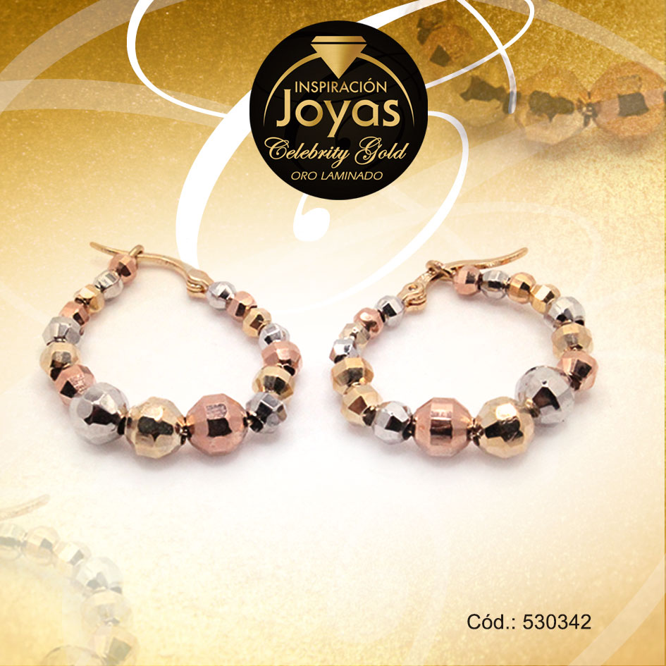 Argolla Celebrity Gold Forma 3 Tonos Esfera - 530342