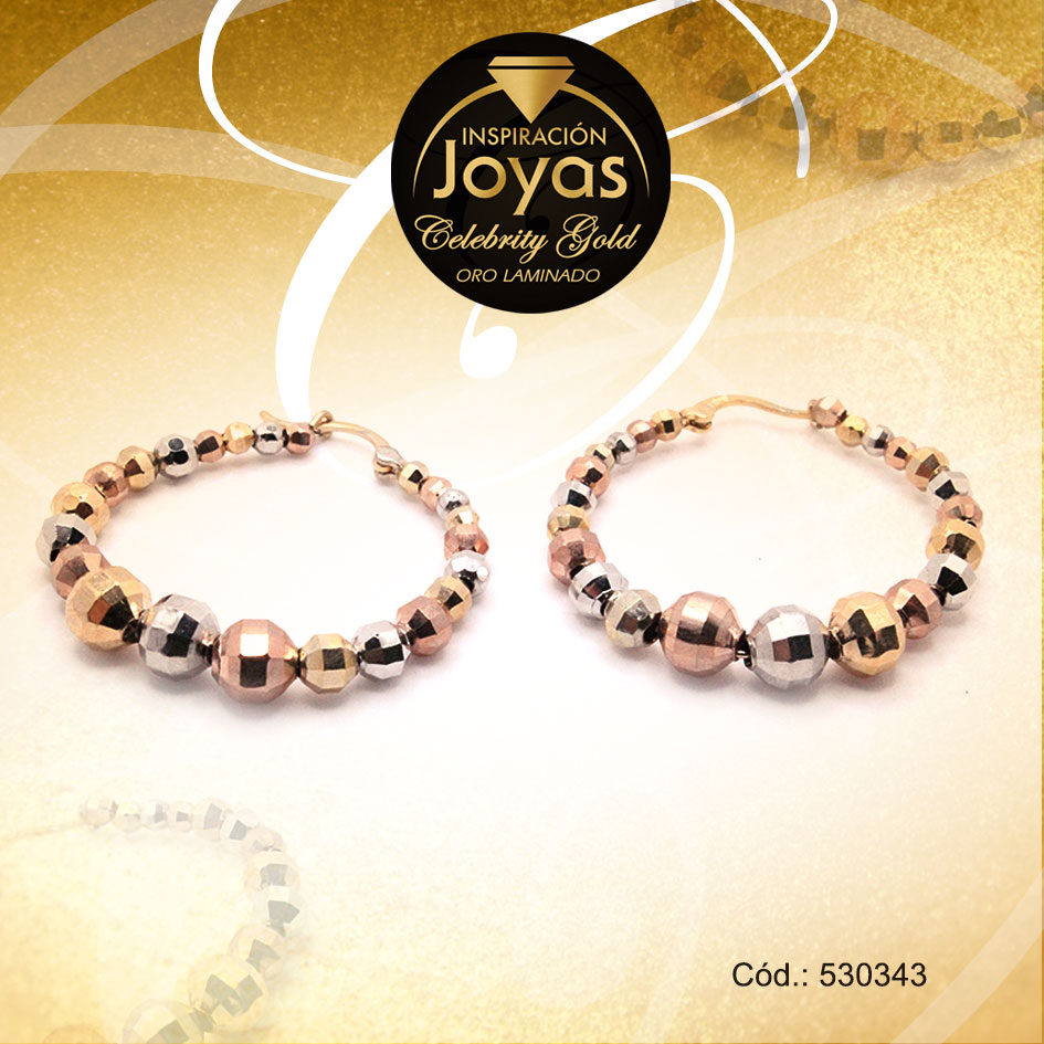 Argolla Celebrity Gold Forma 3 Tonos Esfera - 530343
