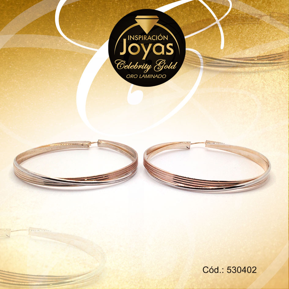 Argolla Celebrity Gold Forma 2 Tonos Doble - 530394