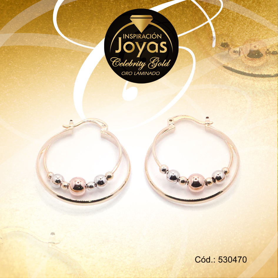 Argolla Celebrity Gold Forma 3 Tonos Doble - 530470