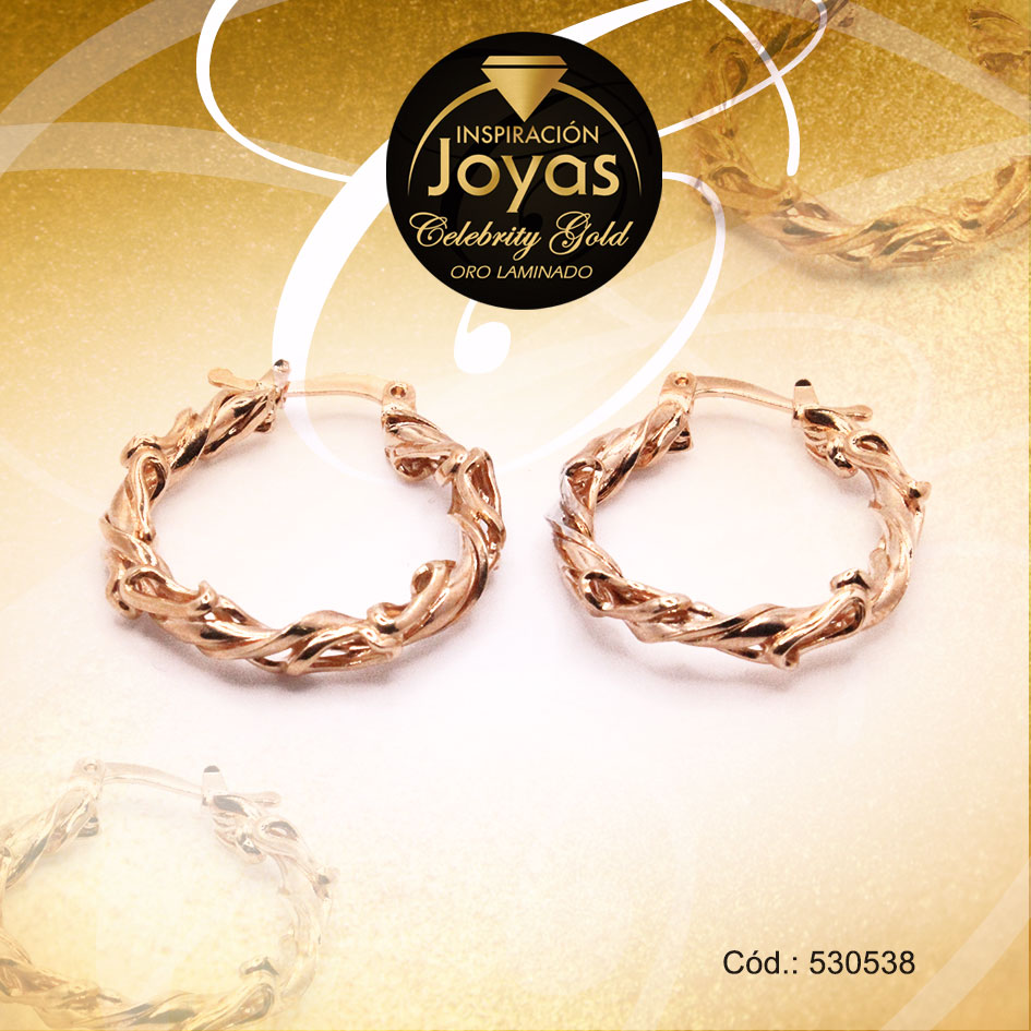 Argolla Celebrity Gold Forma Dorado Entorchada - 530538