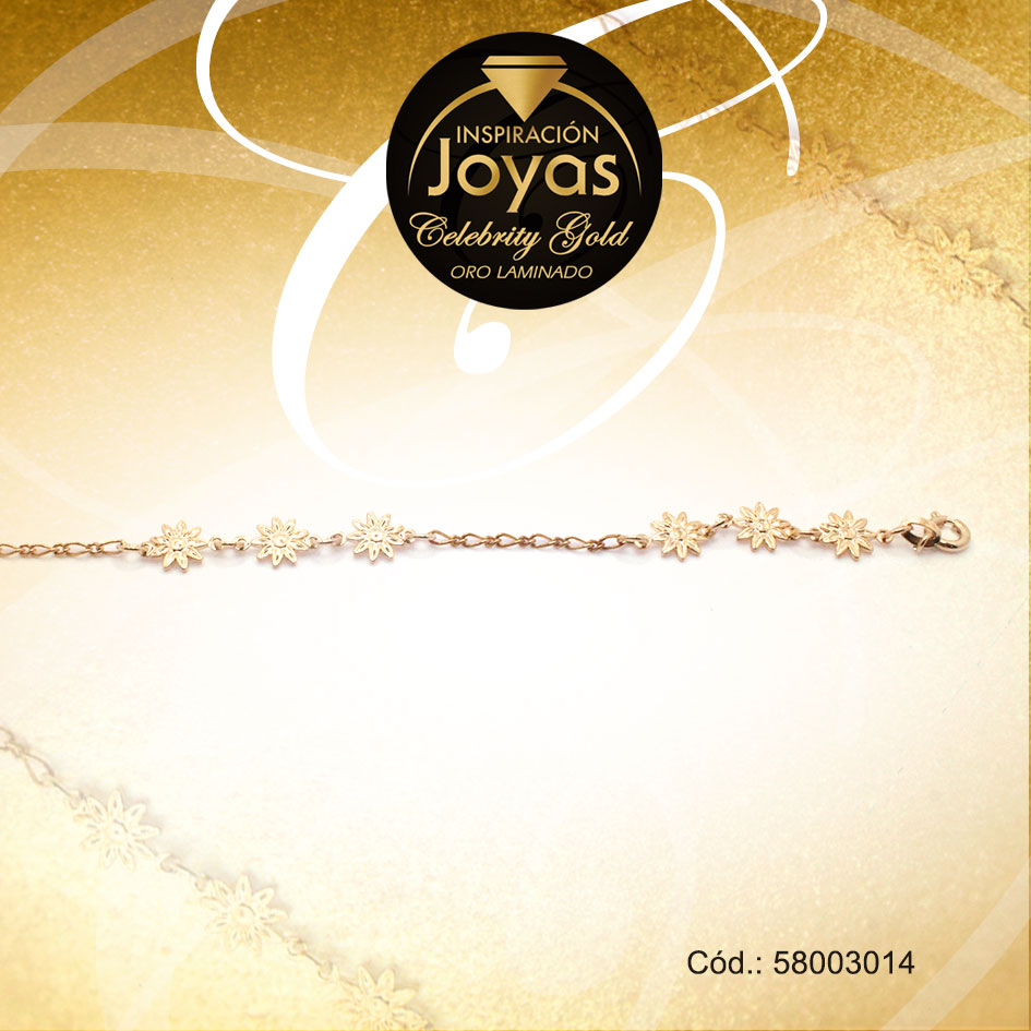 Pulsera Celebrity Gold Variado Dorado Flor - 58003014