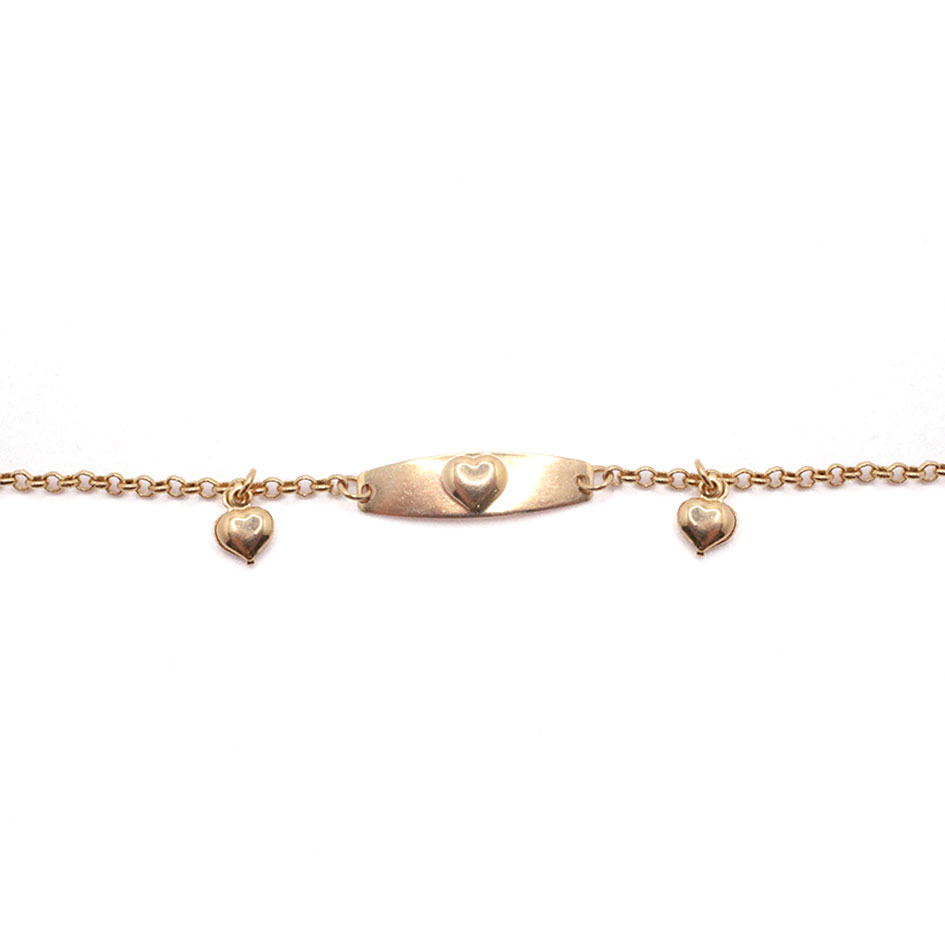 Pulsera Celebrity Gold Variado Con Placa Dorado Corazón - 58004518