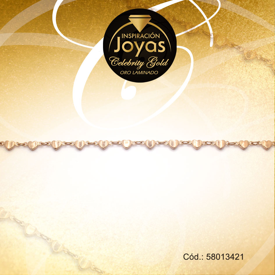 Pulsera Celebrity Gold Variado Dorado Corazón - 58013421