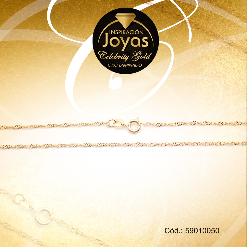 Cadena Celebrity Gold Dama Dorado Tejido Singapur - 59010050