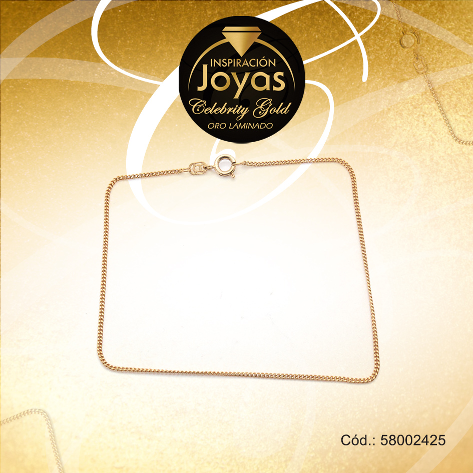Tobillera Celebrity Gold Variado Dorado Barbada Diamantada - 58002425