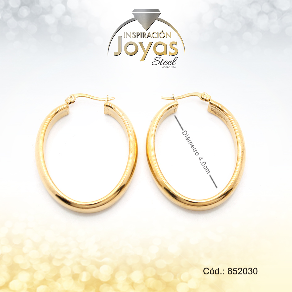 Argolla Acero Dorado Forma U - 852030