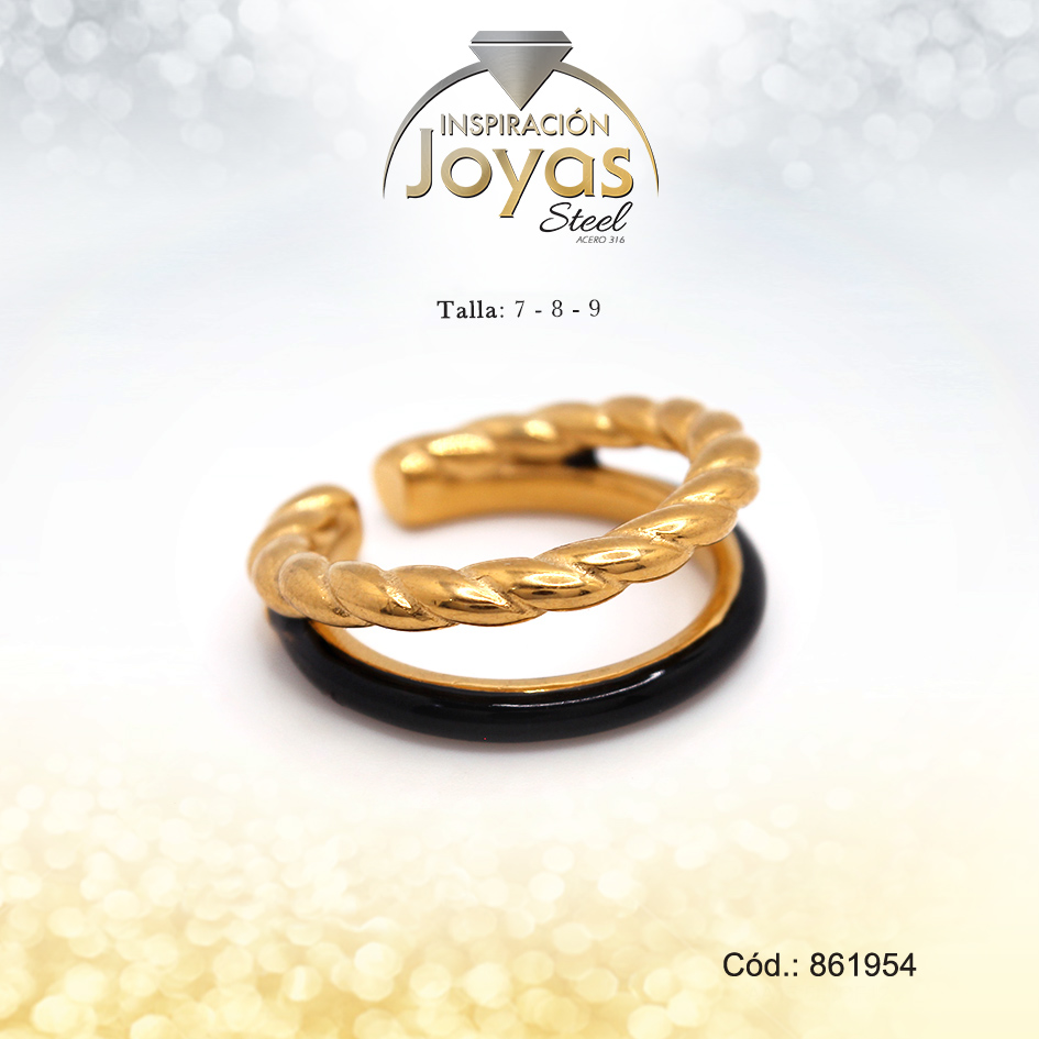 Anillo Acero Dorado - 86195480