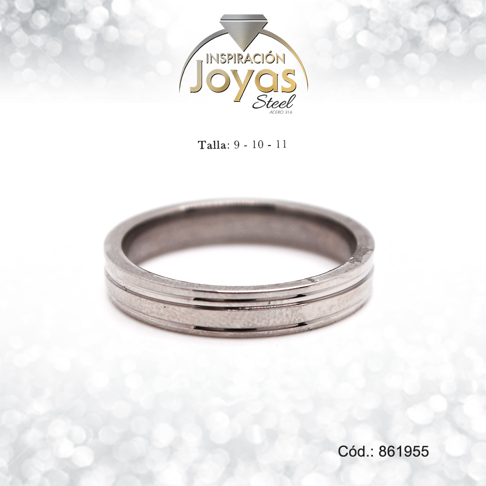Anillo Acero Plateado - 86195510