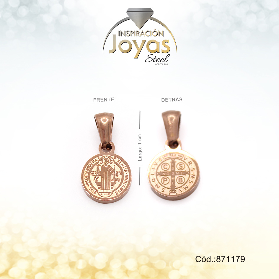 Dije Acero Rose Gold San Benito - 871179