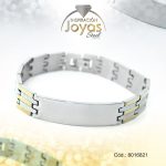 Pulsera de Acero Caballero 2 Tonos Con Placa   Medida 21 cm - 8016821