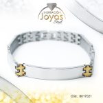 Pulsera de Acero Caballero 2 Tonos Con Placa   Medida 21 cm - 8017021