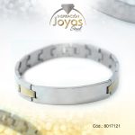 Pulsera de Acero Caballero 2 Tonos Con Placa   Medida 21 cm - 8017121