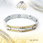 Pulsera de Acero Caballero 2 Tonos Sin Placa   Medida 21 cm - 8017221