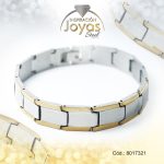 Pulsera de Acero Caballero 2 Tonos Sin Placa   Medida 21 cm - 8017321