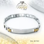 Pulsera de Acero Caballero 2 Tonos Con Placa   Medida 21 cm - 8017421