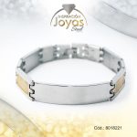 Pulsera de Acero Caballero 2 Tonos Con Placa   Medida 21 cm - 8018221