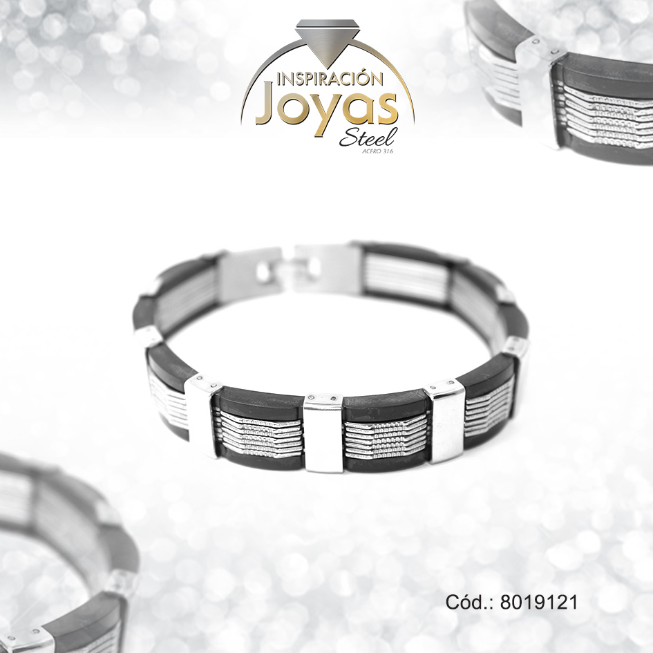 8019121 Pulsera de Acero Caballero 2 Tonos Sin Placa Medida 21 cm - 8019121 - Imagen 1