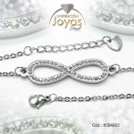 Pulsera de Acero Aleación Micro Circón Plateado Infinito   Medida 22 cm - 8024922