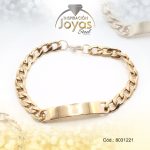 Pulsera de Acero Caballero Dorado Con Placa   Medida 21 cm - 8031221