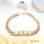 Pulsera de Acero Caballero Dorado Con Placa   Medida 21 cm - 8031321