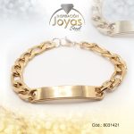 Pulsera de Acero Caballero Dorado Con Placa   Medida 21 cm - 8031421