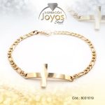 Pulsera de Acero Caballero Dorado Con Placa   Medida 19 cm - 8031619