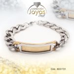 Pulsera de Acero Caballero 2 Tonos Con Placa   Medida 21 cm - 8031721