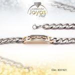 Pulsera de Acero Caballero 2 Tonos Con Placa   Medida 21 cm - 8031821