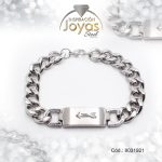 Pulsera de Acero Caballero Plateado Con Placa   Medida 21 cm - 8031921