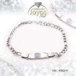 Pulsera de Acero Caballero Plateado Con Placa   Medida 18 cm - 8032218