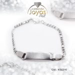 Pulsera de Acero Caballero Plateado Con Placa   Medida 16 cm - 8032316