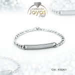 Pulsera de Acero Caballero Plateado Con Placa   Medida 21 cm - 8032421