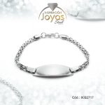 Pulsera de Acero Caballero Plateado Con Placa   Medida 17 cm - 8032717