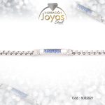 Pulsera de Acero Caballero Plateado Con Placa   Medida 21 cm - 8032921