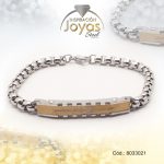Pulsera de Acero Caballero 2 Tonos Con Placa   Medida 21 cm - 8033021