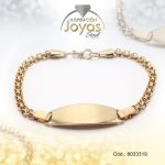 Pulsera de Acero Caballero Dorado Con Placa   Medida 19 cm - 8033319