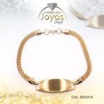 Pulsera de Acero Caballero Dorado Con Placa   Medida 18 cm - 8033418