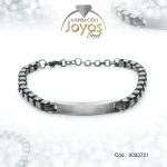 Pulsera de Acero Caballero Plateado Con Placa   Medida 21 cm - 8033721
