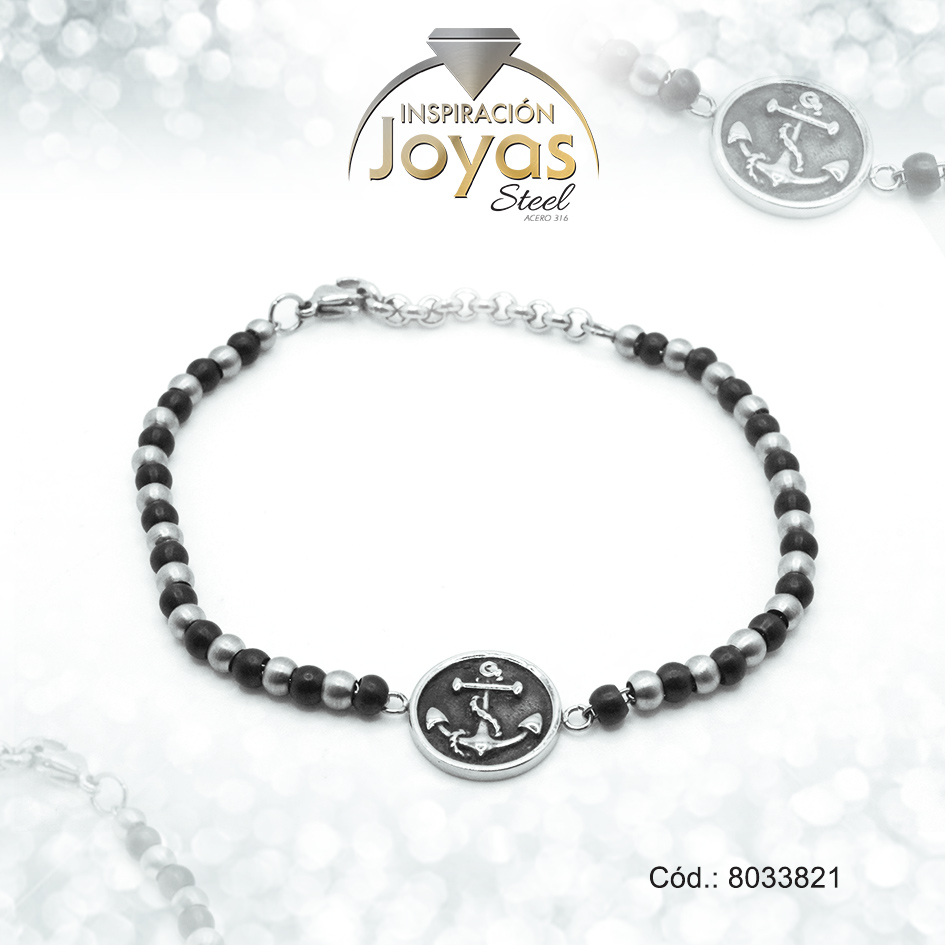 8033821 Pulsera de Acero Caballero 2 Tonos Sin Placa Medida 21 cm - 8033821 - Imagen 1