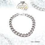 Pulsera de Acero Caballero Plateado Sin Placa   Medida 21 cm - 8034621