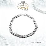 Pulsera de Acero Caballero Plateado Sin Placa   Medida 21 cm - 8036821