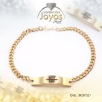 Pulsera de Acero Caballero Dorado Con Placa   Medida 21 cm - 8037021