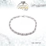 Pulsera de Acero Caballero Plateado Sin Placa   Medida 21 cm - 8037121